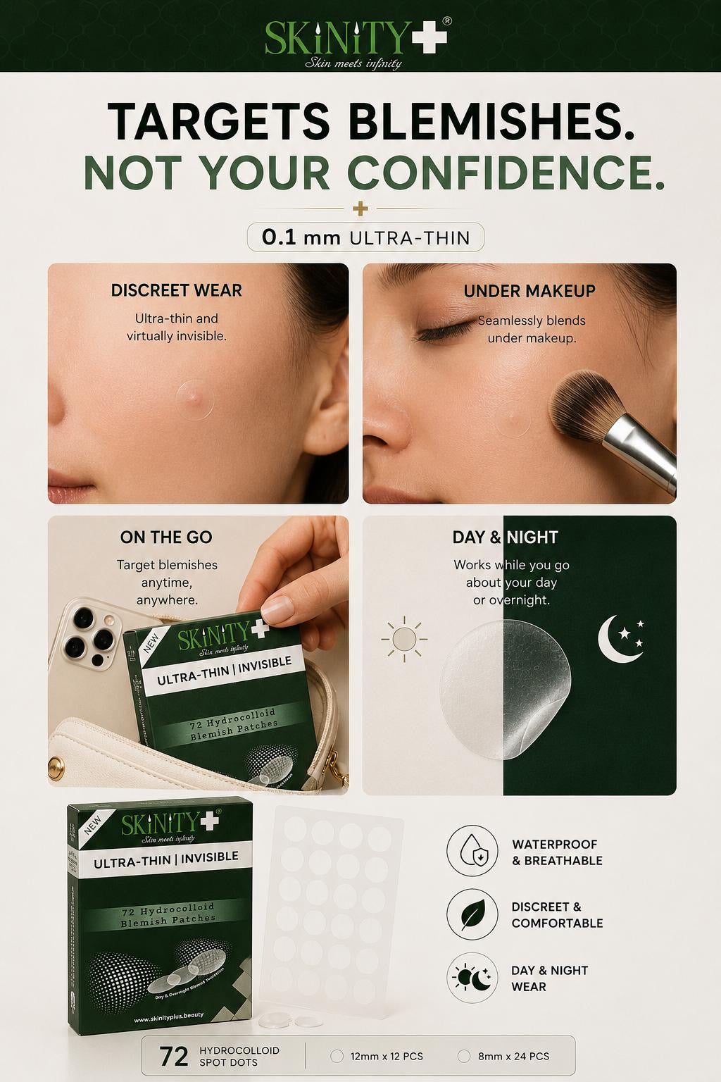 Skinity+ Silver Hydrocolloid Blemish Patch